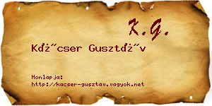 Kácser Gusztáv névjegykártya