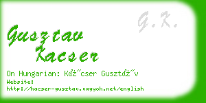 gusztav kacser business card